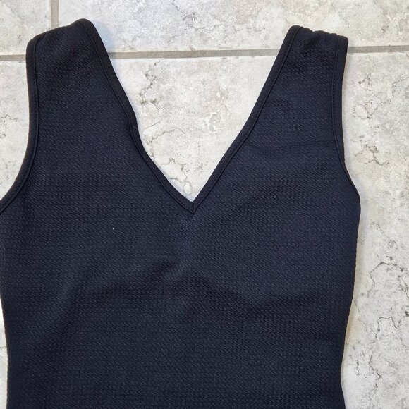 Fashion Magazine Mini Empire Dress Womens XS/S  Black Lace Slit Date Night Sexy - Picture 8 of 13